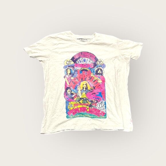 LED ZEPPELIN T-Shirt 2X Men/Women Official Merchandise Beige Distressed Hippie - Picture 9 of 15